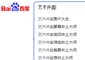 藝術井蓋加描述詞出百度電腦下拉案例！